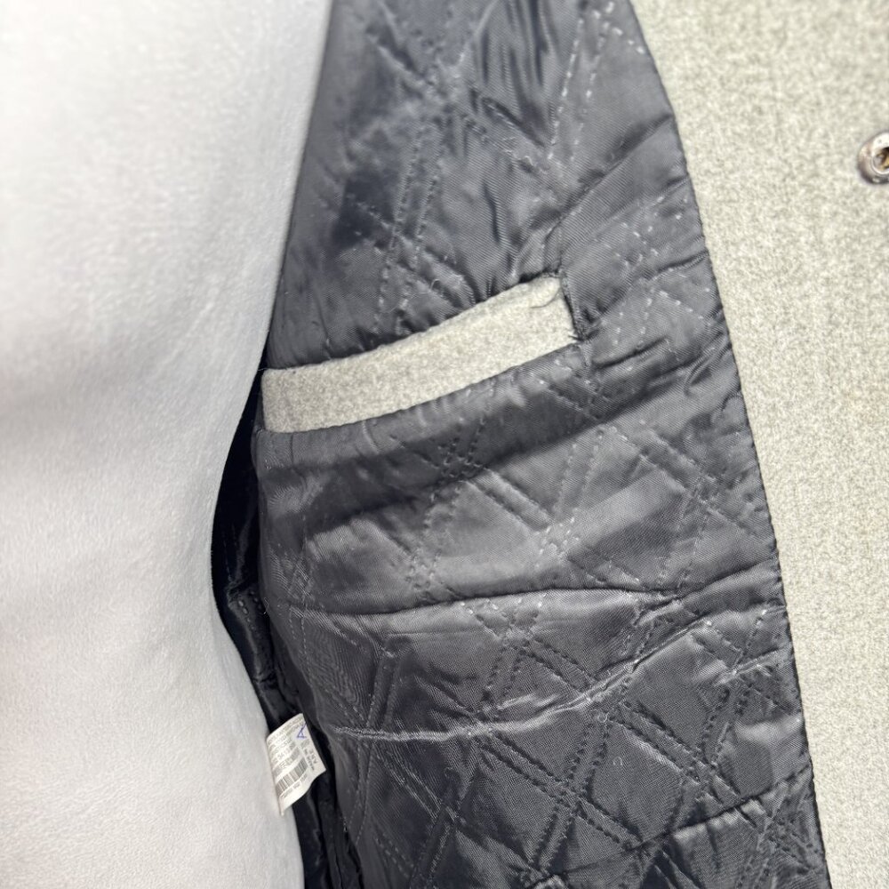 Zara Women's Lined Wool Coat Heathered Gray Sz XL interior pockets snap closure - Picture 6 of 11